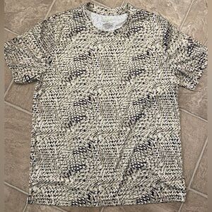 Tek Gear Abstract Print Top - Black, White, Tan NWOT